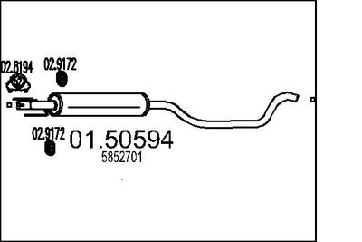 0150594 MTS Средний глушитель выхлопных газов