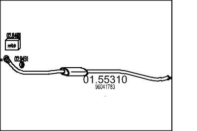0155310 MTS Средний глушитель выхлопных газов