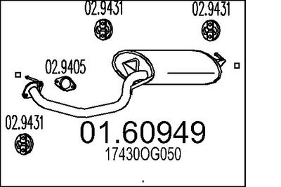0160949 MTS Глушитель выхлопных газов конечный