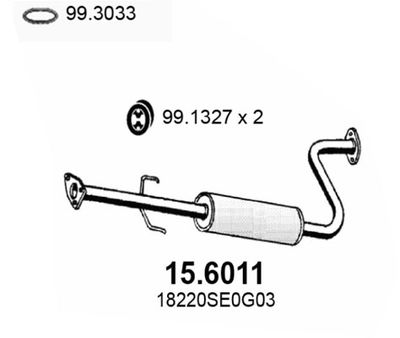 156011 ASSO Средний глушитель выхлопных газов