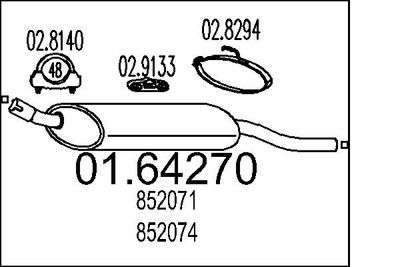0164270 MTS Глушитель выхлопных газов конечный