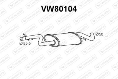 VW80104 VENEPORTE Предглушитель выхлопных газов