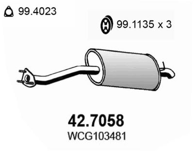 427058 ASSO Глушитель выхлопных газов конечный