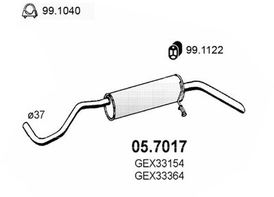 057017 ASSO Глушитель выхлопных газов конечный