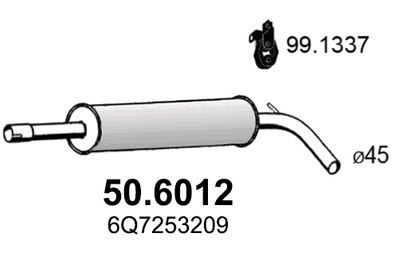 506012 ASSO Средний глушитель выхлопных газов