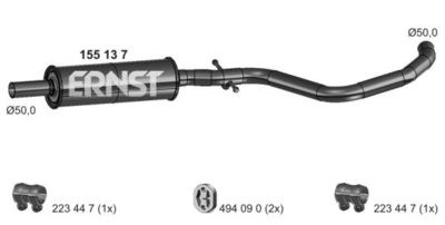 155137 ERNST Средний глушитель выхлопных газов