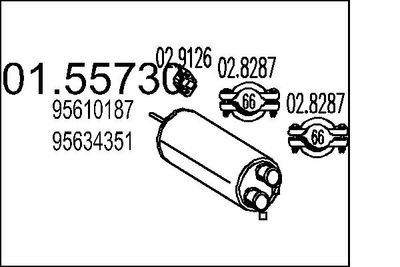 0155730 MTS Средний глушитель выхлопных газов