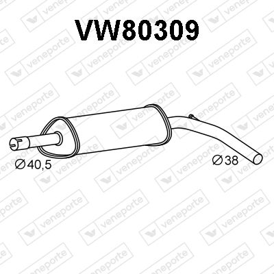 VW80309 VENEPORTE Средний глушитель выхлопных газов