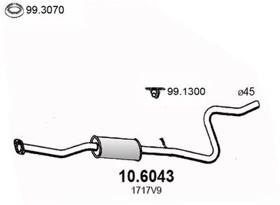 106043 ASSO Средний глушитель выхлопных газов
