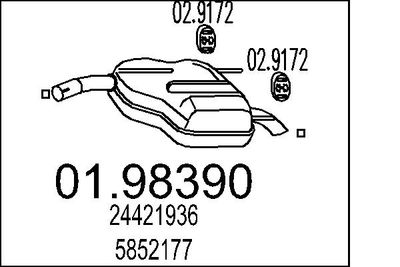 0198390 MTS Глушитель выхлопных газов конечный