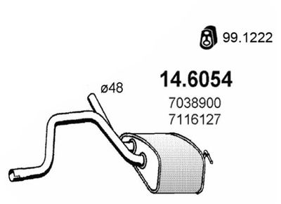 146054 ASSO Средний глушитель выхлопных газов