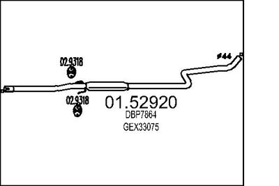 0152920 MTS Средний глушитель выхлопных газов