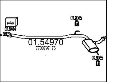 0154970 MTS Средний глушитель выхлопных газов