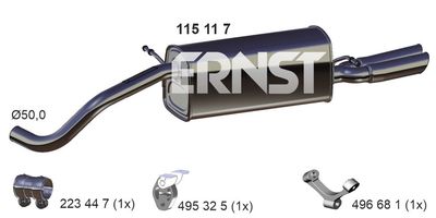 115117 ERNST Глушитель выхлопных газов конечный