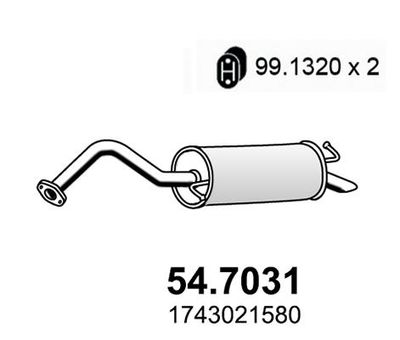 547031 ASSO Глушитель выхлопных газов конечный