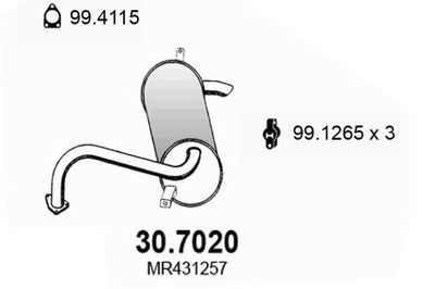 307020 ASSO Глушитель выхлопных газов конечный