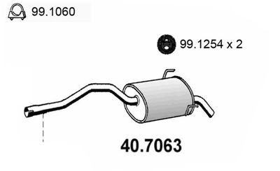 407063 ASSO Глушитель выхлопных газов конечный
