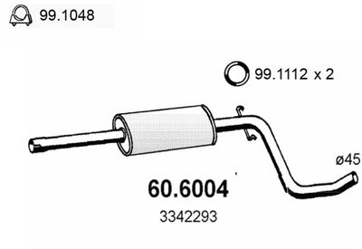 606004 ASSO Средний глушитель выхлопных газов