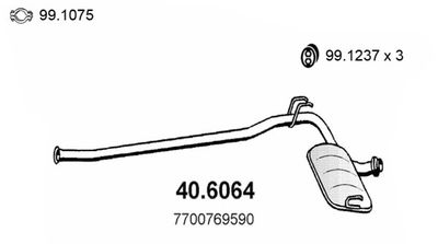 406064 ASSO Средний глушитель выхлопных газов