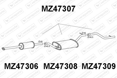 MZ47307 VENEPORTE Глушитель выхлопных газов конечный