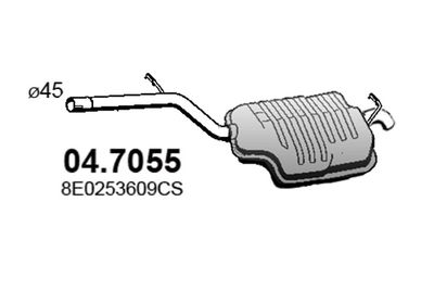 047055 ASSO Глушитель выхлопных газов конечный