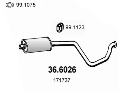 366026 ASSO Средний глушитель выхлопных газов