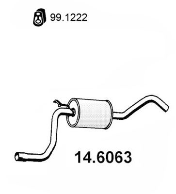 146063 ASSO Средний глушитель выхлопных газов