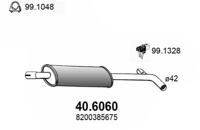 406060 ASSO Средний глушитель выхлопных газов