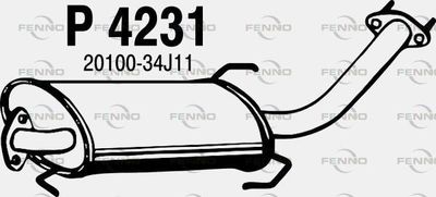 P4231 FENNO Средний глушитель выхлопных газов