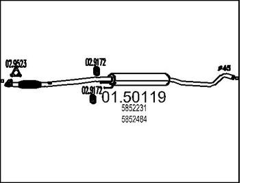 0150119 MTS Средний глушитель выхлопных газов