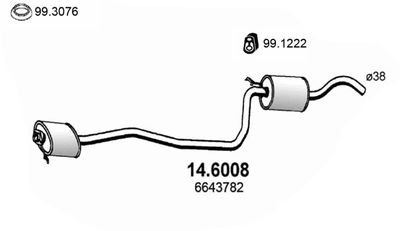 146008 ASSO Средний глушитель выхлопных газов