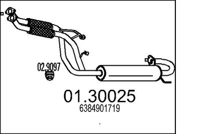 0130025 MTS Предглушитель выхлопных газов