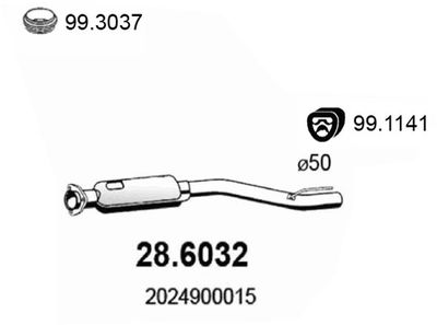 286032 ASSO Средний глушитель выхлопных газов