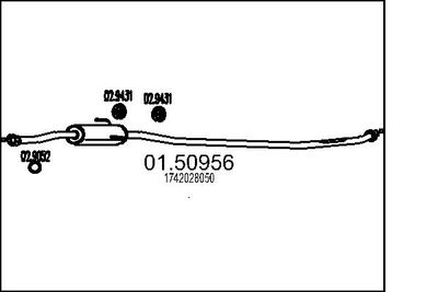 0150956 MTS Средний глушитель выхлопных газов