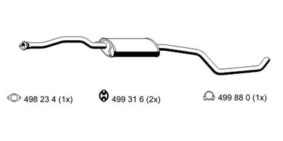 342223 ERNST Средний глушитель выхлопных газов