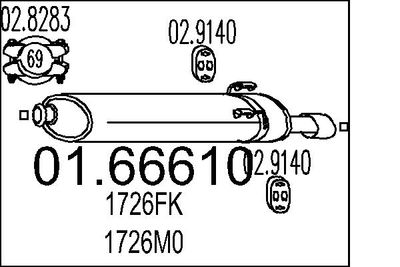 0166610 MTS Глушитель выхлопных газов конечный