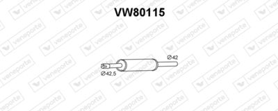 VW80115 VENEPORTE Средний глушитель выхлопных газов