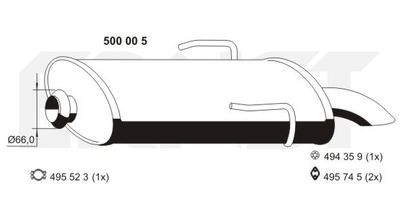 500005 ERNST Глушитель выхлопных газов конечный