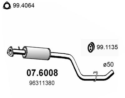 076008 ASSO Средний глушитель выхлопных газов