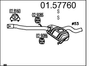 0157760 MTS Средний глушитель выхлопных газов