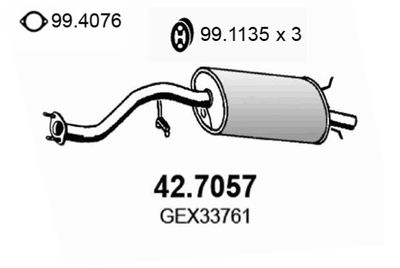 427057 ASSO Глушитель выхлопных газов конечный