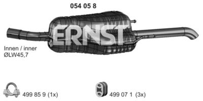 054058 ERNST Глушитель выхлопных газов конечный