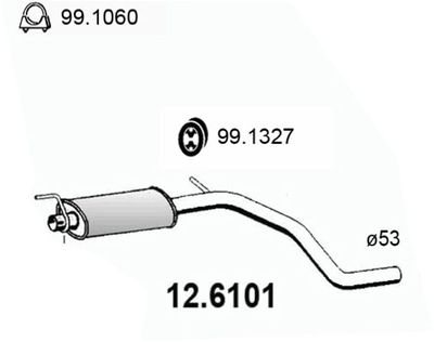 126101 ASSO Средний глушитель выхлопных газов