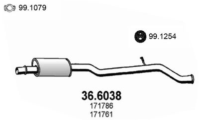 366038 ASSO Средний глушитель выхлопных газов