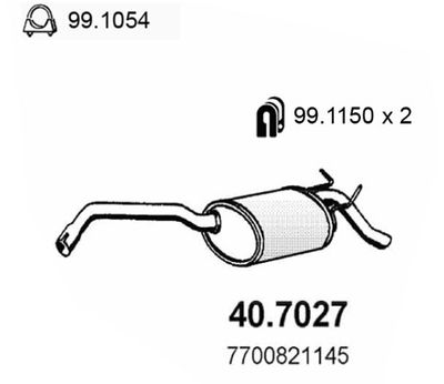 407027 ASSO Глушитель выхлопных газов конечный