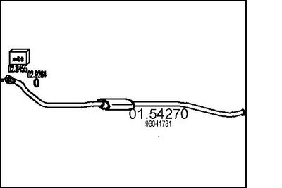 0154270 MTS Средний глушитель выхлопных газов