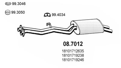 087012 ASSO Глушитель выхлопных газов конечный