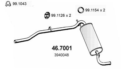 467001 ASSO Глушитель выхлопных газов конечный