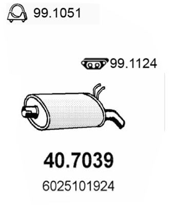 407039 ASSO Глушитель выхлопных газов конечный