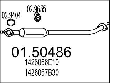 0150486 MTS Средний глушитель выхлопных газов